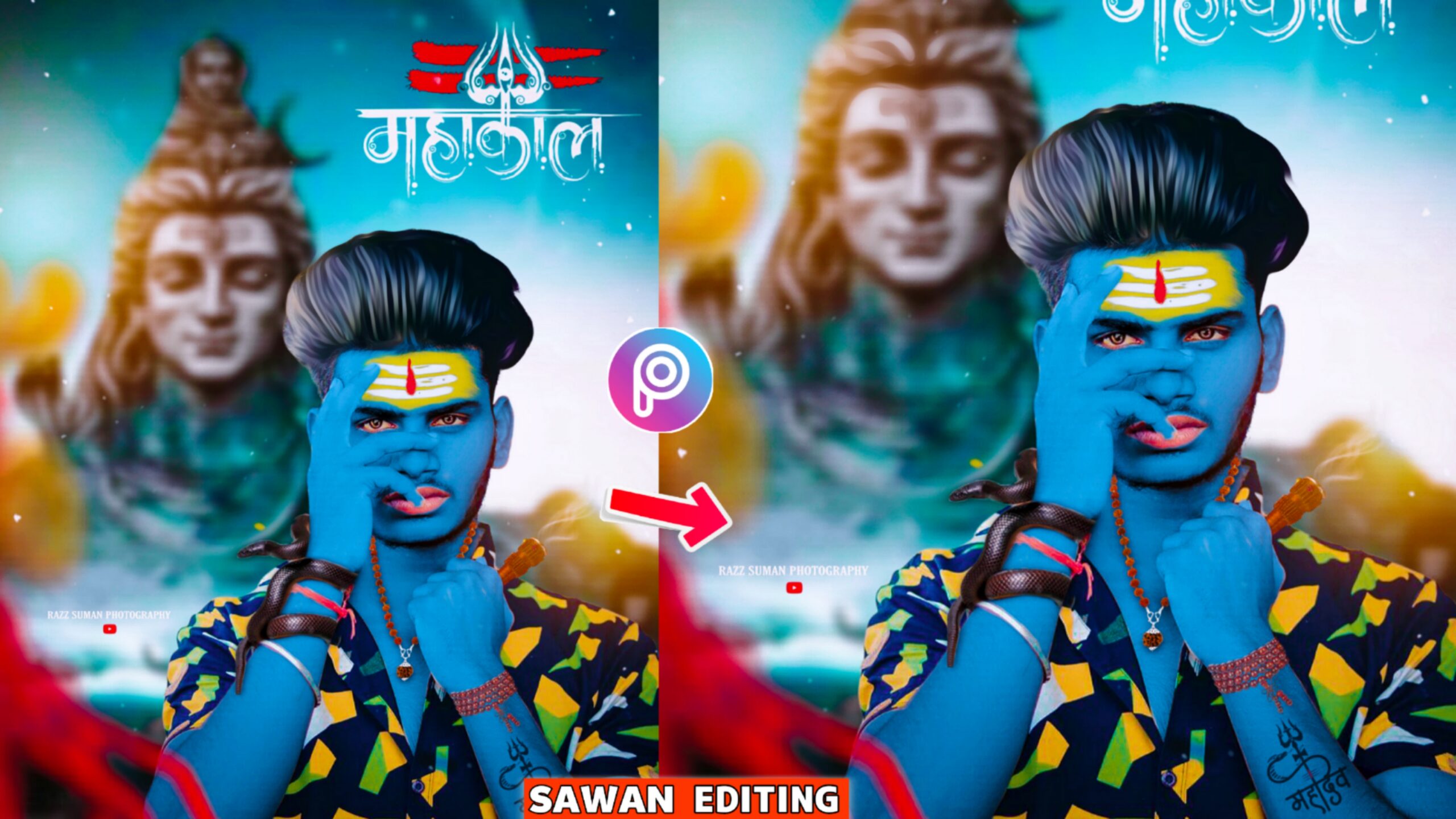 Mahakal Face Photo Editing in PicsArt Download All Use Background And PNG