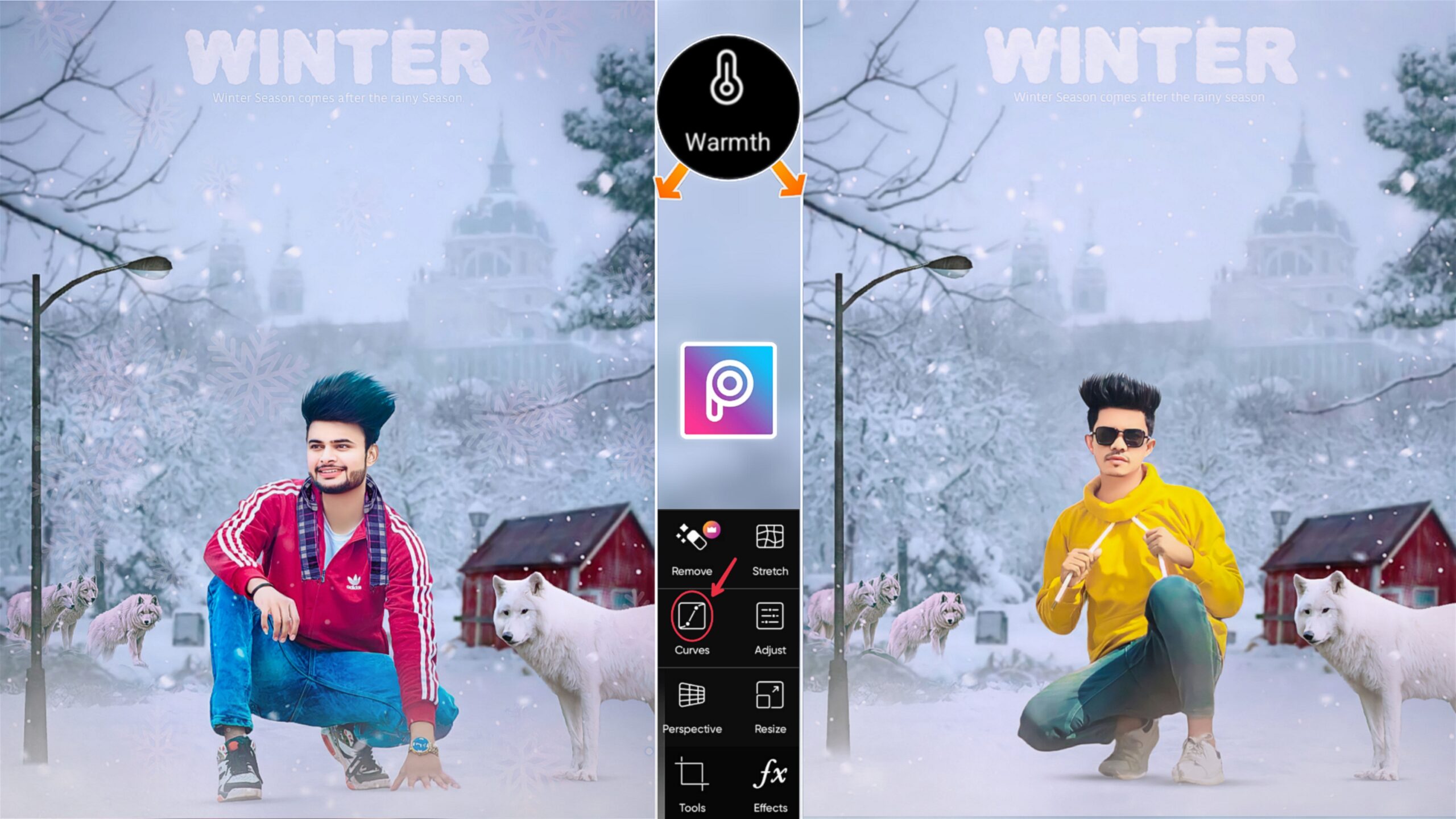 PicsArt Winter Snowfall Photo Editing | Background And Png Download