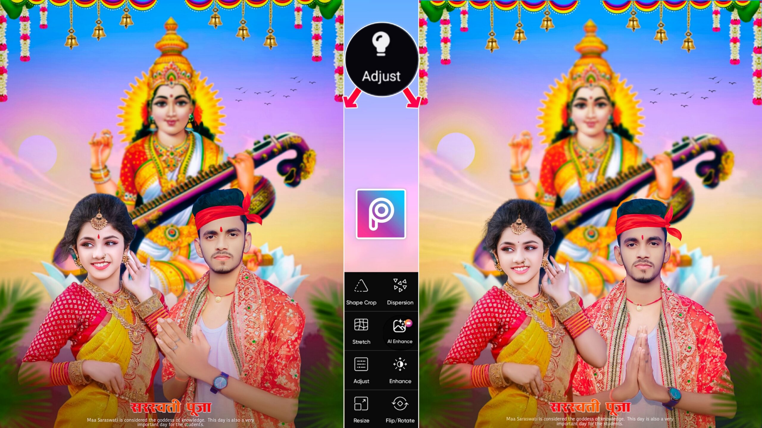 PicsArt Saraswati Puja Photo Editing Background Png Download - Razz Suman  Photography