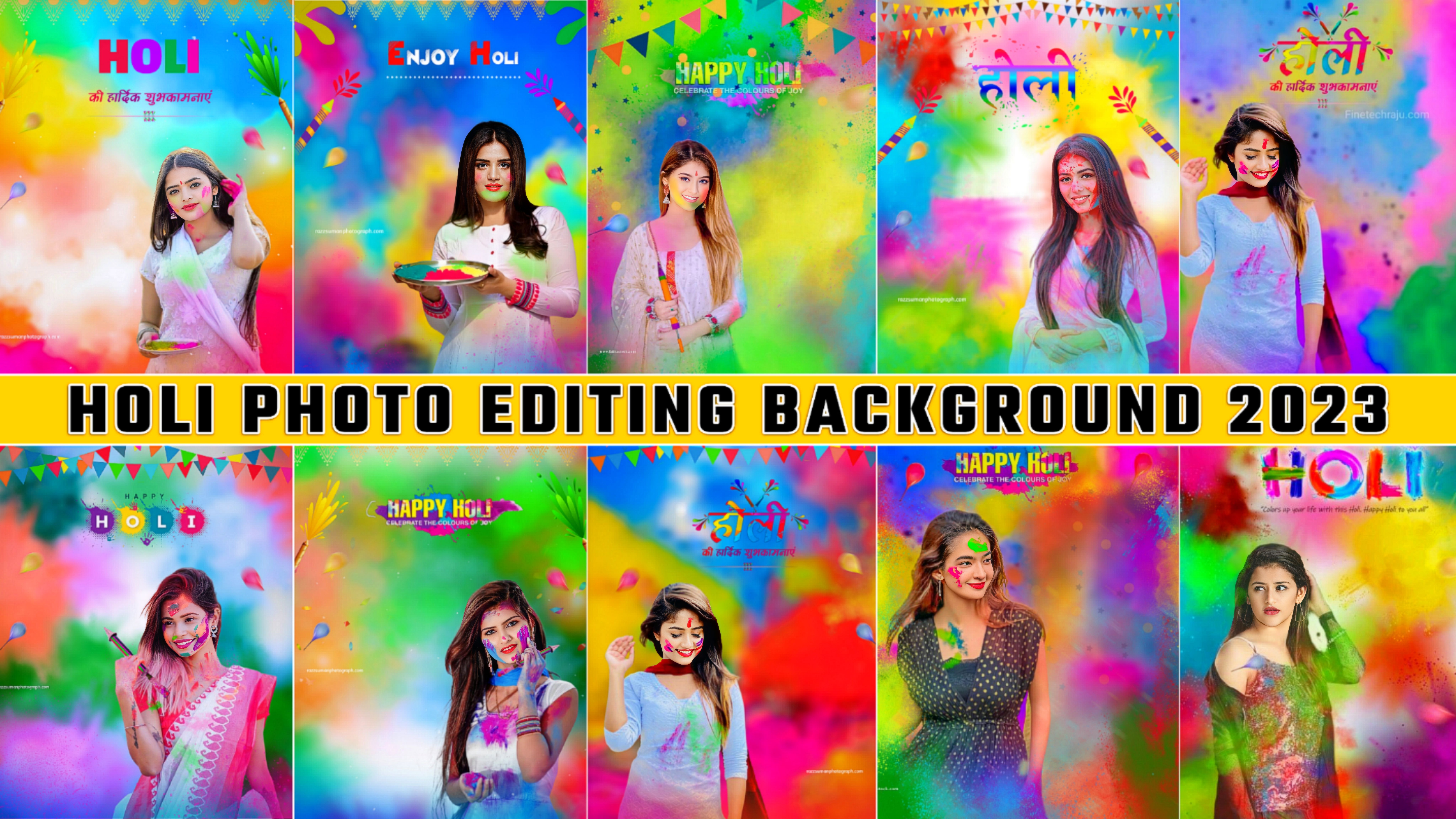 Holi photo editing background | Holi background with girl