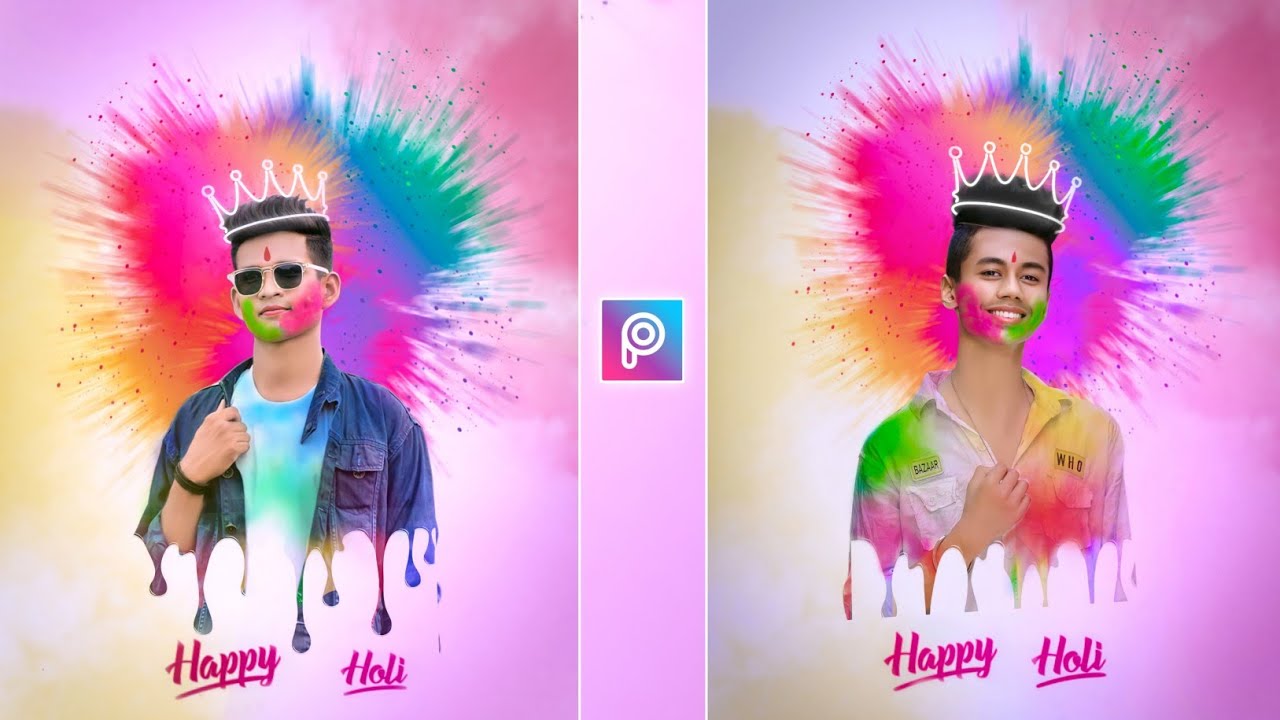 Picsart New holi photo editing background and png