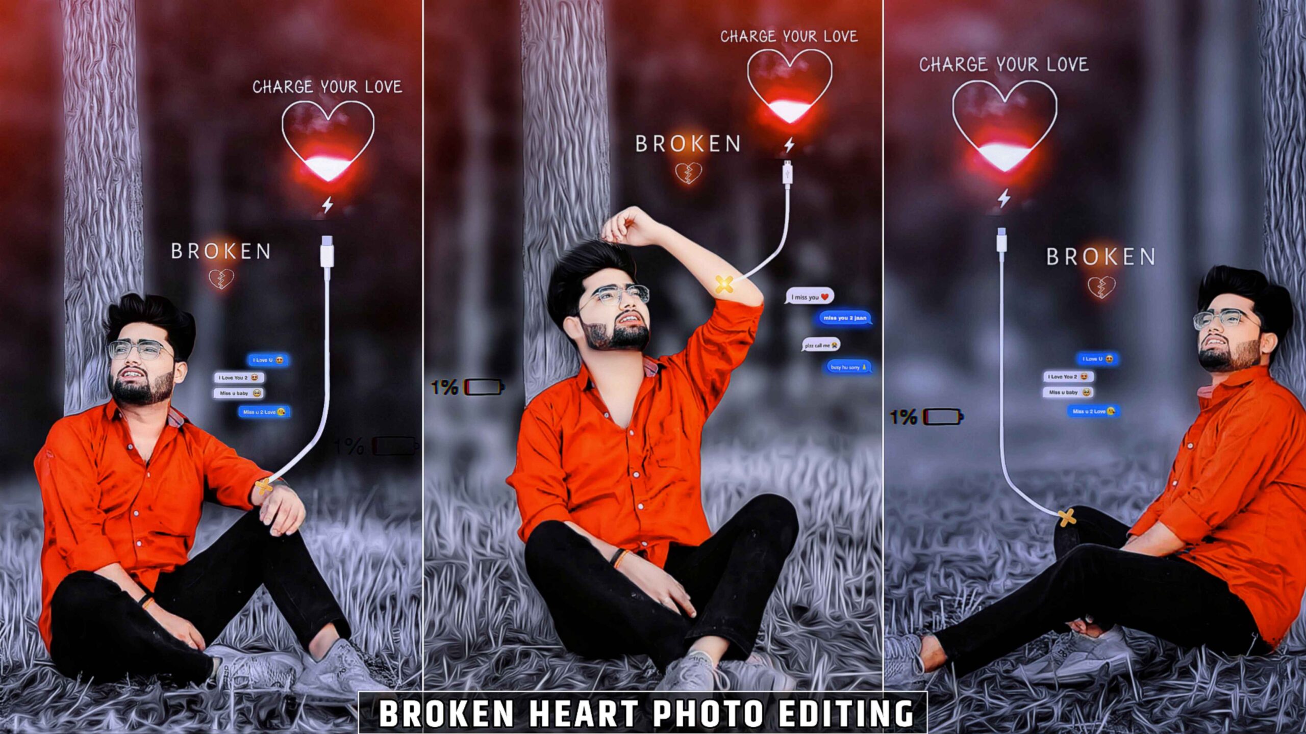 Picsart broken heart photo editing background png download