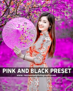 Pink and black lightroom presets.