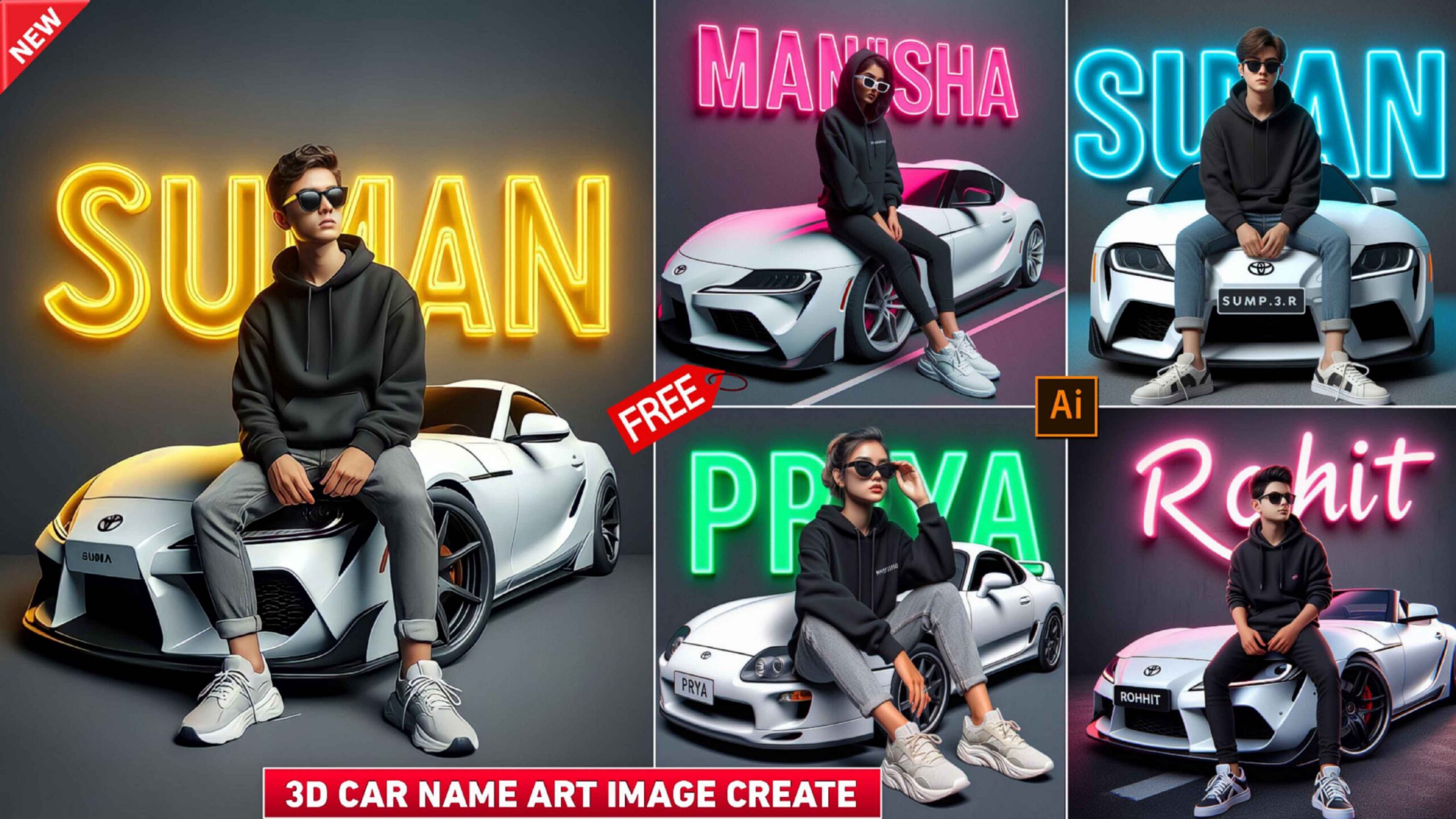 Car name ai photo editing | Bing Ai Image Creator