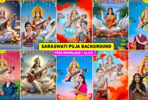 Saraswati puja 2024 photo editing background - Free download