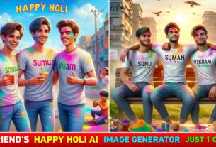 3 Friend Happy Holi Ai Photo Editing | Bing Ai Image Creator