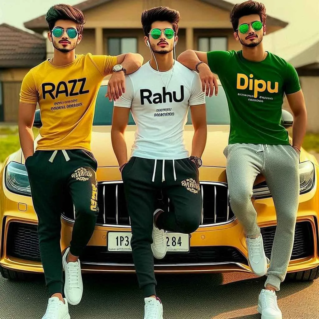 3 Friends T Shirt Name Ai Photo Editing