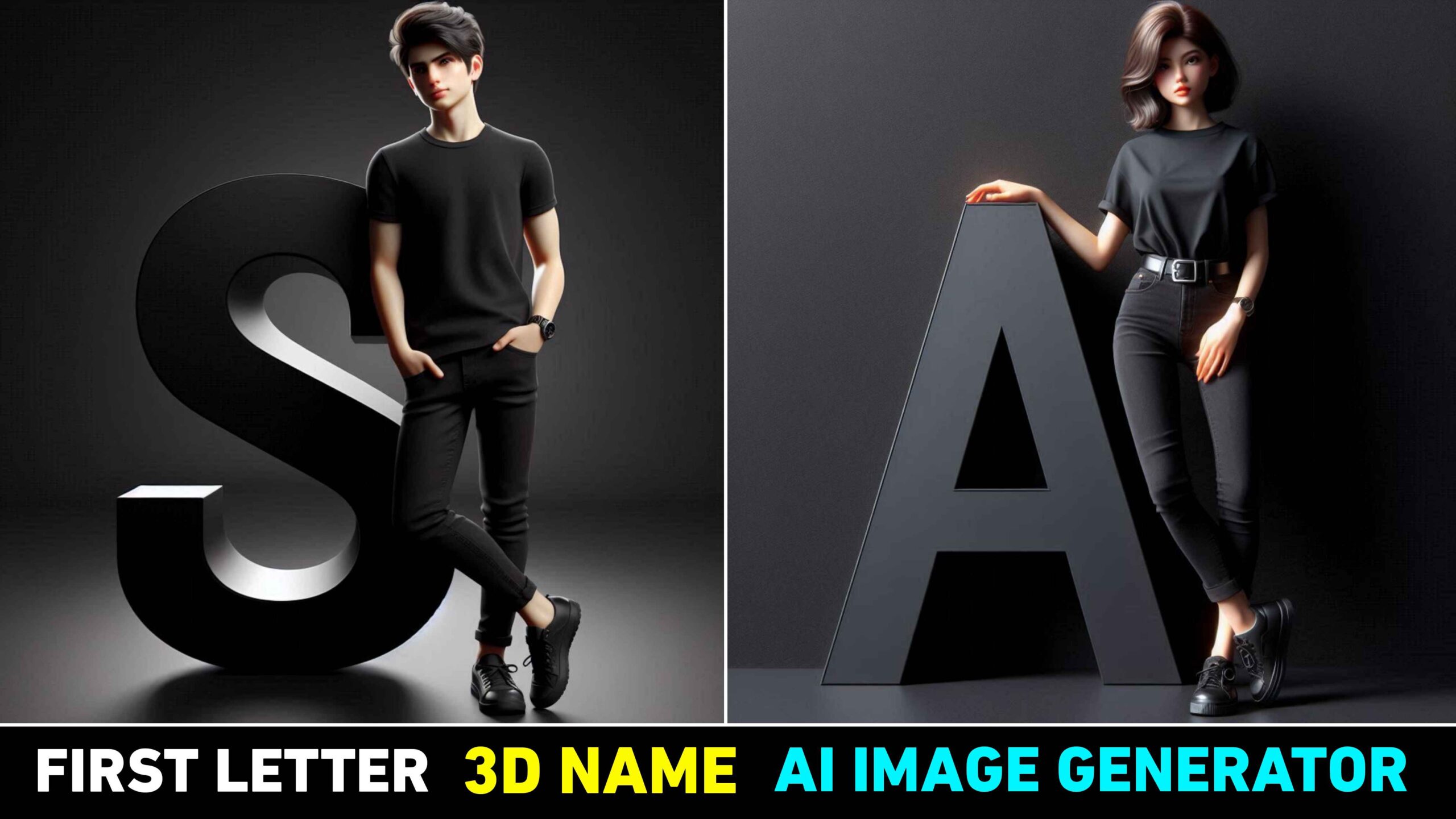 First Letter 3D Name Ai Photo Editing | Bing Image Creator