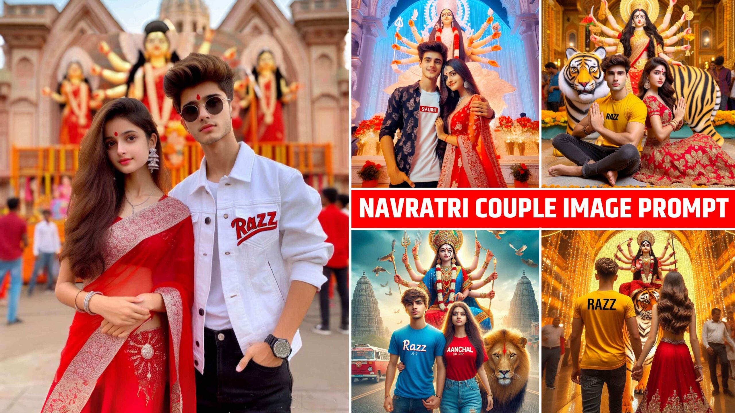 Navratri Couple Name Ai Photo Editing Prompt | Bing Image Creator