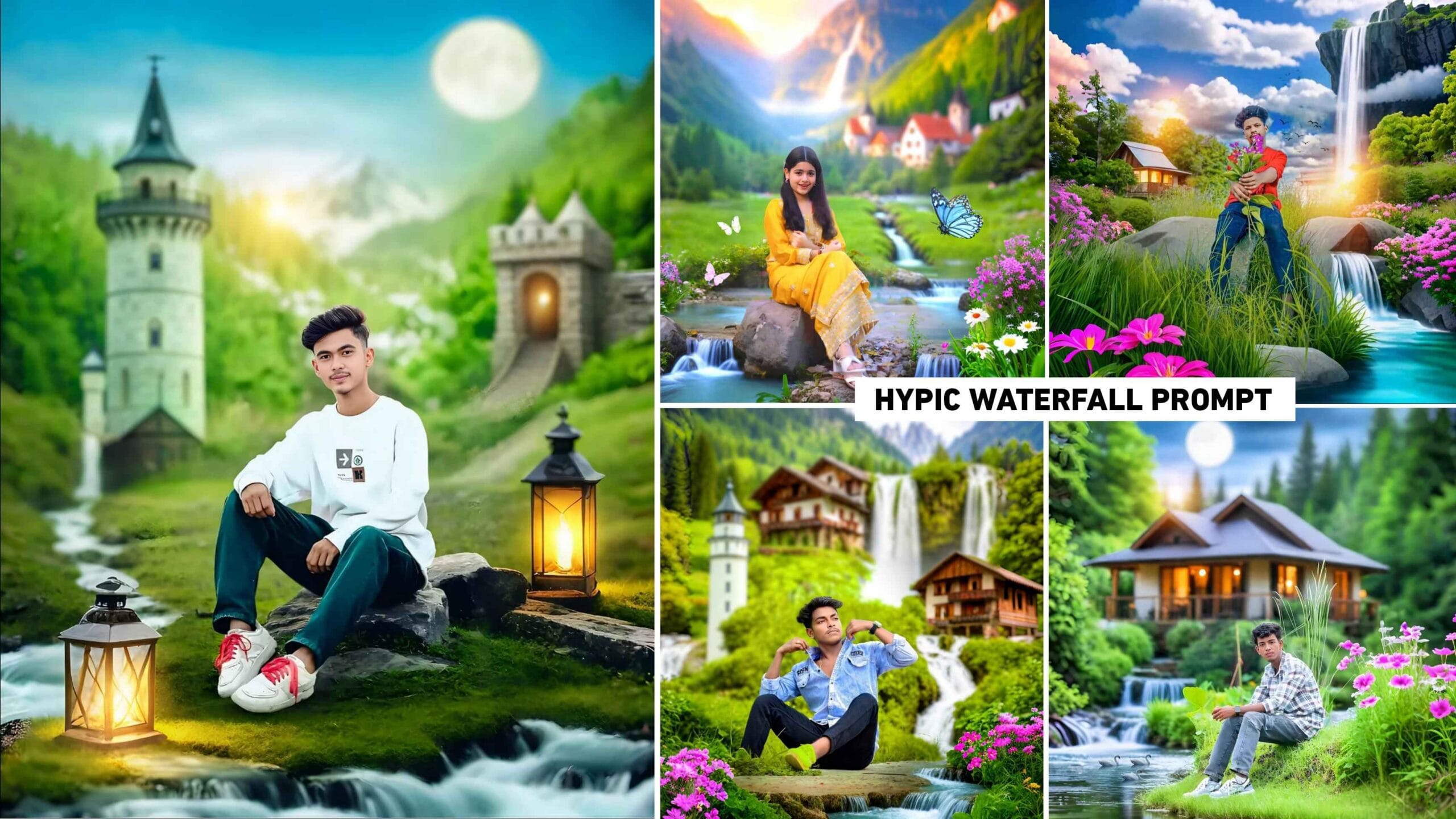 Hypic Waterfall Ai Photo Editing Prompt | Hypic Photo Prompt