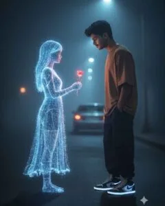 Google gemini glowing girl prompt