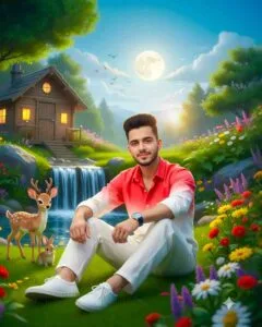 Gemini mountain waterfall prompt